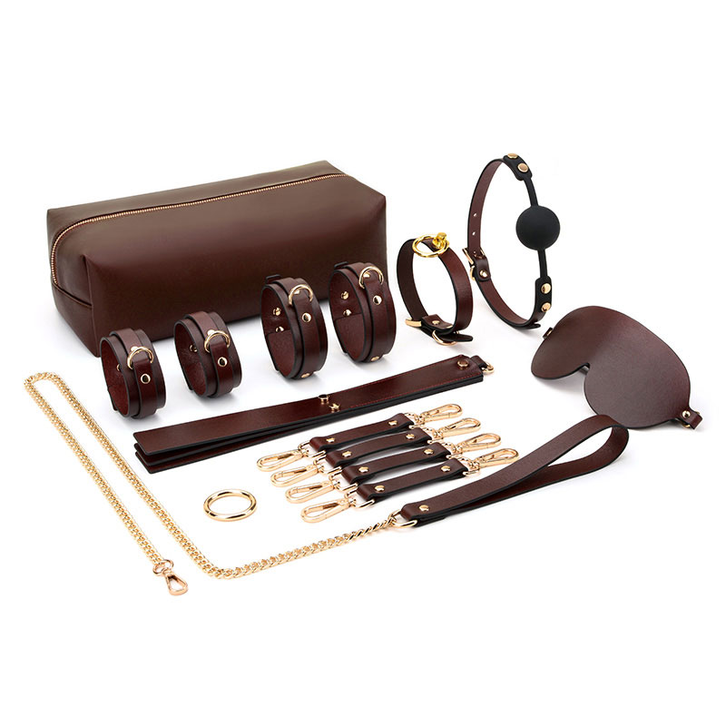 Adora Erotica Gold Chain Bondage Kit - Domanix Edition - Brown